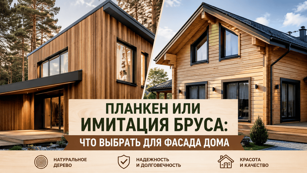 Планкен или имитация бруса для фасада дома
